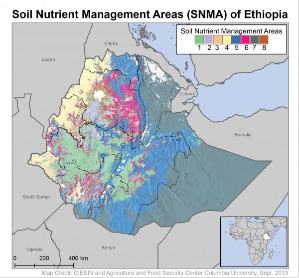 kaart van de bodem kaart van Ethiopië