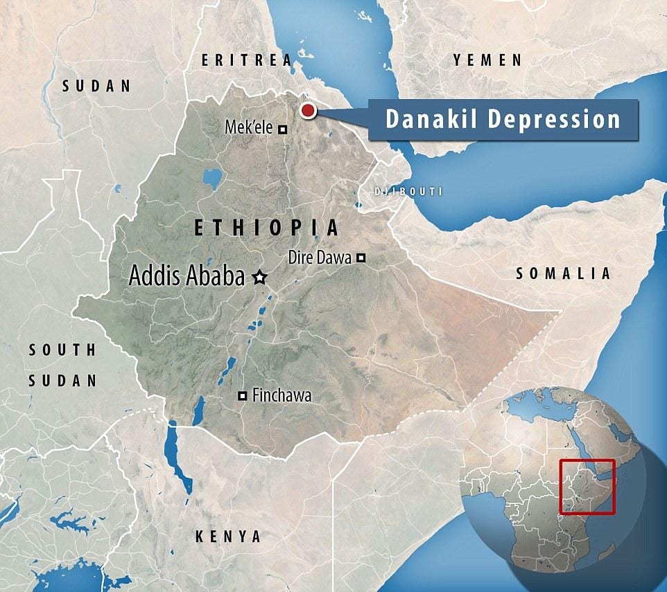 danakil depressie Ethiopië kaart