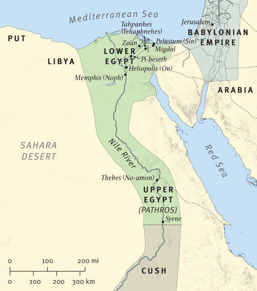 kaart van Ethiopië in bijbelse tijden