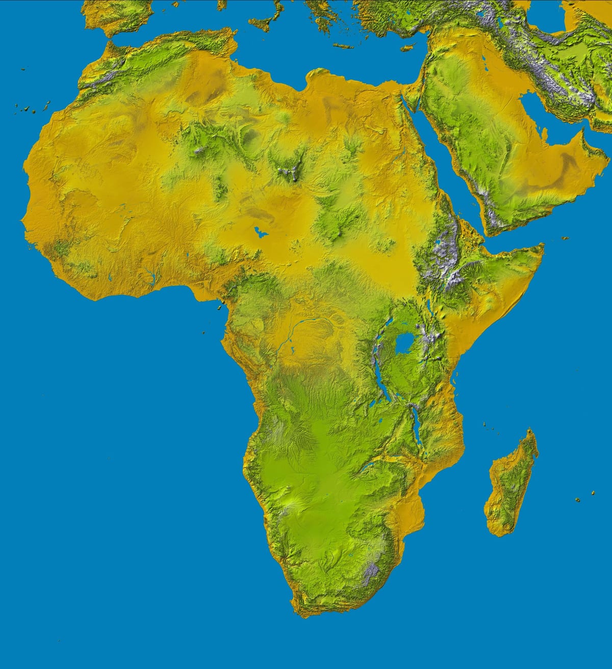 kaart van de Ethiopische hooglanden wereld