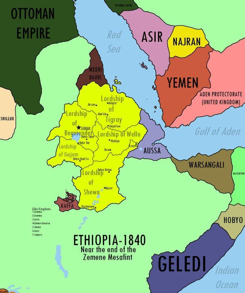 kaart van het Ethiopische rijk