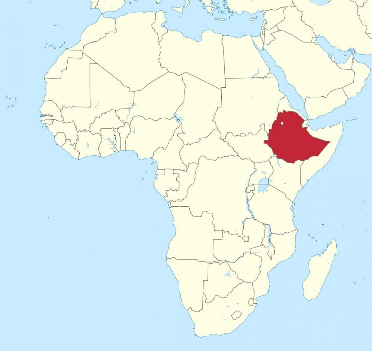 kaart van afrika tonen Ethiopië