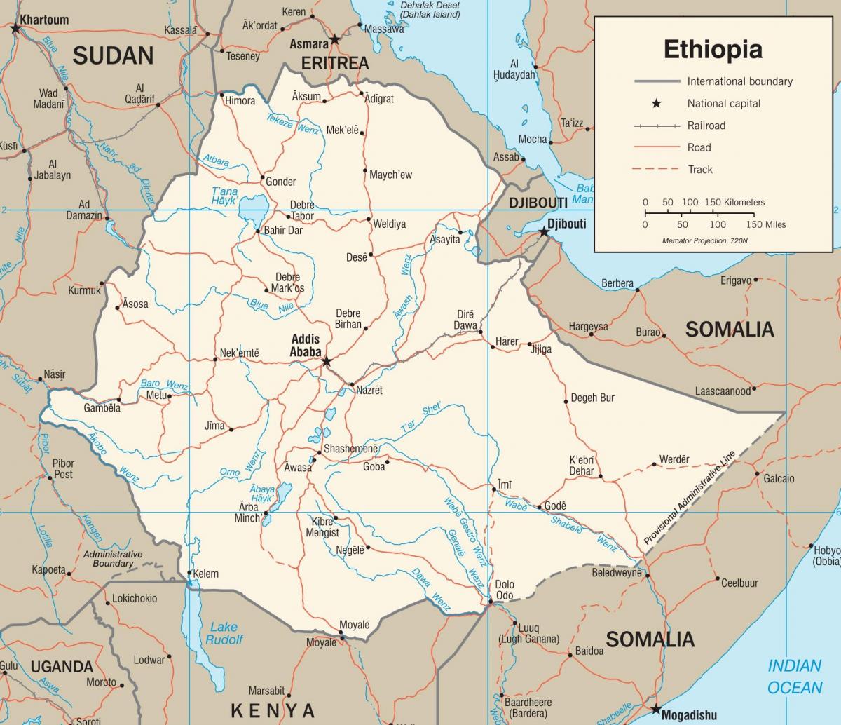 nieuwe Ethiopië kaart