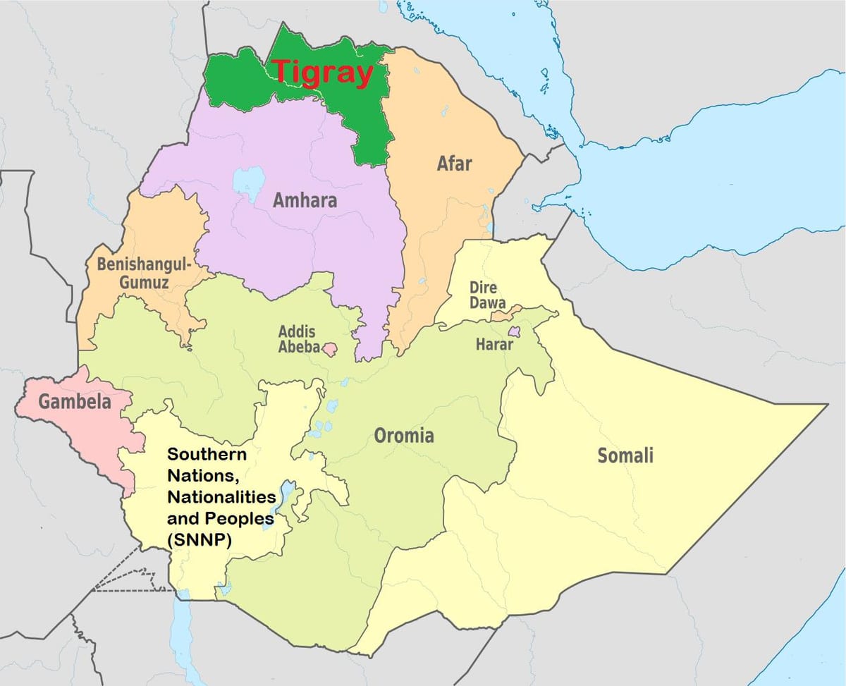 Ethiopisch tigray kaart