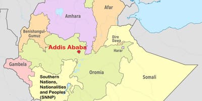 Addis abeba-Ethiopië kaart wereld