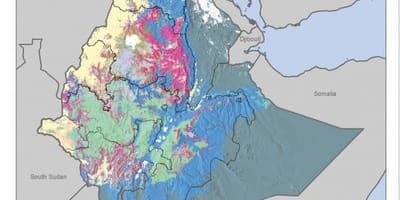 Kaart van de bodem kaart van Ethiopië