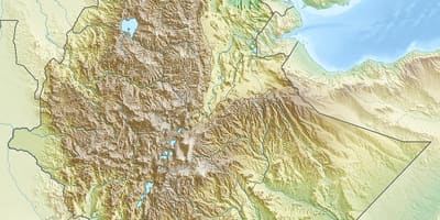 Kaart van de Ethiopische bergen