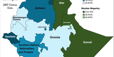 Kaart van de dorze Ethiopië