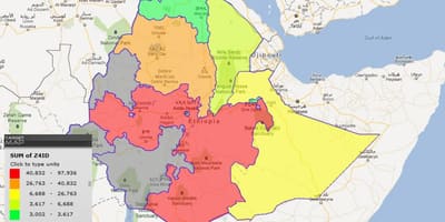 Ethiopië provincies kaart
