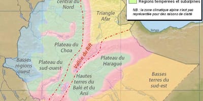 Kaart van Ethiopië klimaat