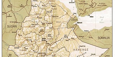 Kaart van Ethiopië oude kaart