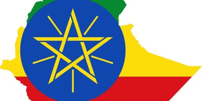 Kaart van Ethiopië vlag