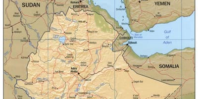 Kaart van de Ethiopische mapping agency-website
