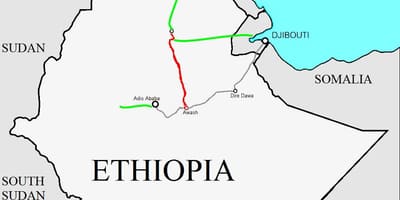 Ethiopisch spoorweg kaart