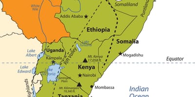 Kaart van het Ethiopische plateau-afrika