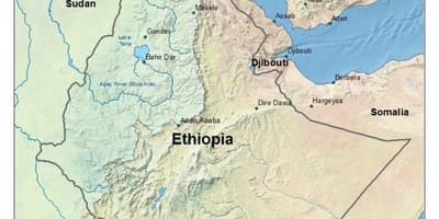 Ethiopische plateau op kaart