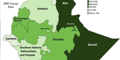 Kaart van de Ethiopische stammen