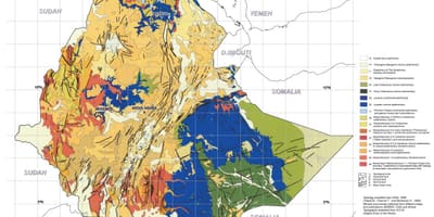 Kaart van de geologische kaart van Ethiopië