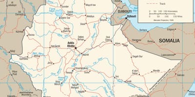 Nieuwe Ethiopië kaart