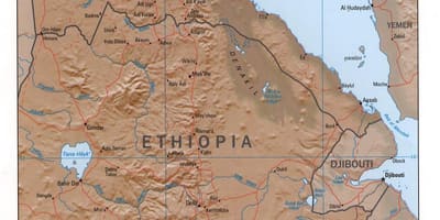 Kaart van noord-Ethiopië