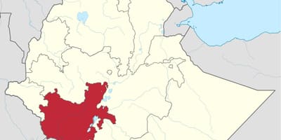 Kaart van zuid-Ethiopië